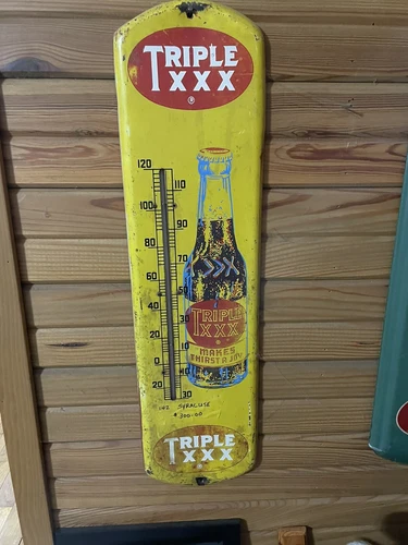 Triple XXX Root Beer thermometer sign antique vintage. SUPER RARE