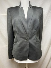 Ted Baker Tonic Suit Blazer Jacket Sz 2 US Sz 6 Superfine Wool Gray 1 Button