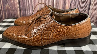 Marco Vicci Croc Embossed Canton Oxford Tassel leather dress shoes men's 8.5
