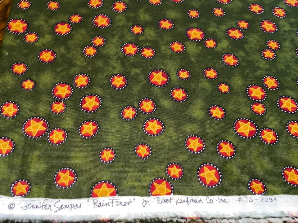Por 1/2 yarda "Rain Forest" #JS 2294 BTHY por Robert Kaufman Tela Algodón Estrellas Foto 4 de 4