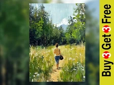 Peaceful Forest Walk 5"x7" Print on Matte Paper | Scenic Impressionist Artwork