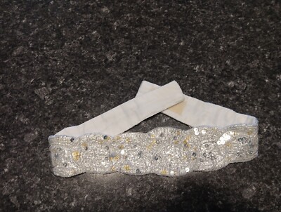 Vintage Milor Silver Gold Sequin Beaded Belt Sz S | eBay display picture 1