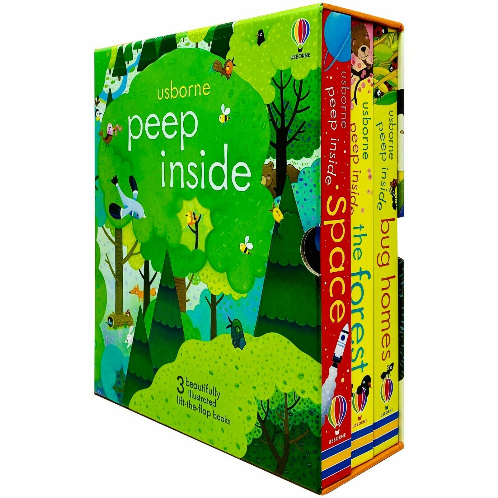 Usborne Peep Inside Lift-the-Flap Series 3 Books Collection Box Set Space,