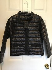 L.s.designs, Women's Small, Black Duck Down, Puffy Shiny Jacket,nwt