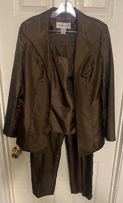 Victor Costa Ladies Brown 3 Pc Suit Size 10