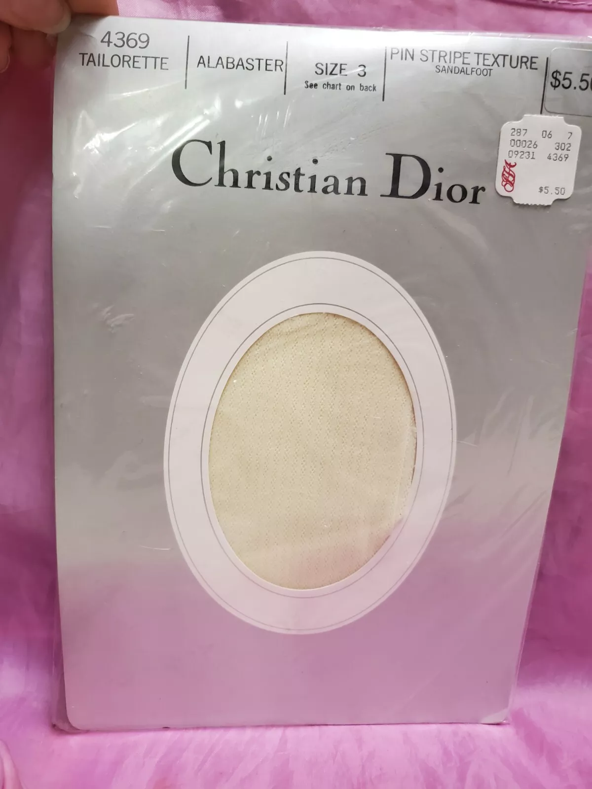 Culotte vintage Christian Dior taille 3 broches rayure texture albâtre deadstock 