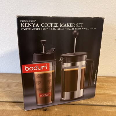 BODUM Brazil 8-Cup French Press Coffee Maker 34fl Oz. Travel Press 15oz New!