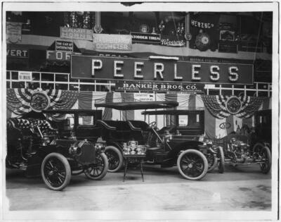 Manhattan NY interior auto show at Madison Square Garden ca 1900 Old Photo 2