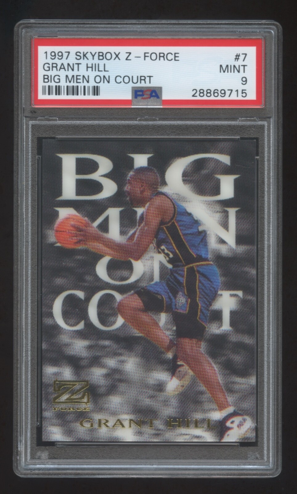 GRANT HILL 1997 SKYBOX Z-FORCE BIG MEN ON COURT SP #7 PSA 9 HOF LOOK GEMMINT
