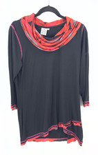 Parsley  Sage Tunic Top Womens Medium Artsy Cowl Neck Asymmetric Hem Lagenlook