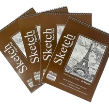4 PK Sketchbook 9x12in Premium Quality Sketch Pad Art Student Book Drawing White
