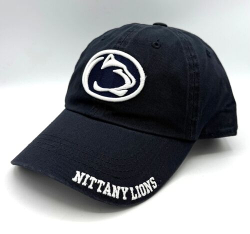 PENN STATE NITTANY LIONS NCAA NAVY BLUE ADULT EMB LOGO BALL CAP HAT FREE SHIP