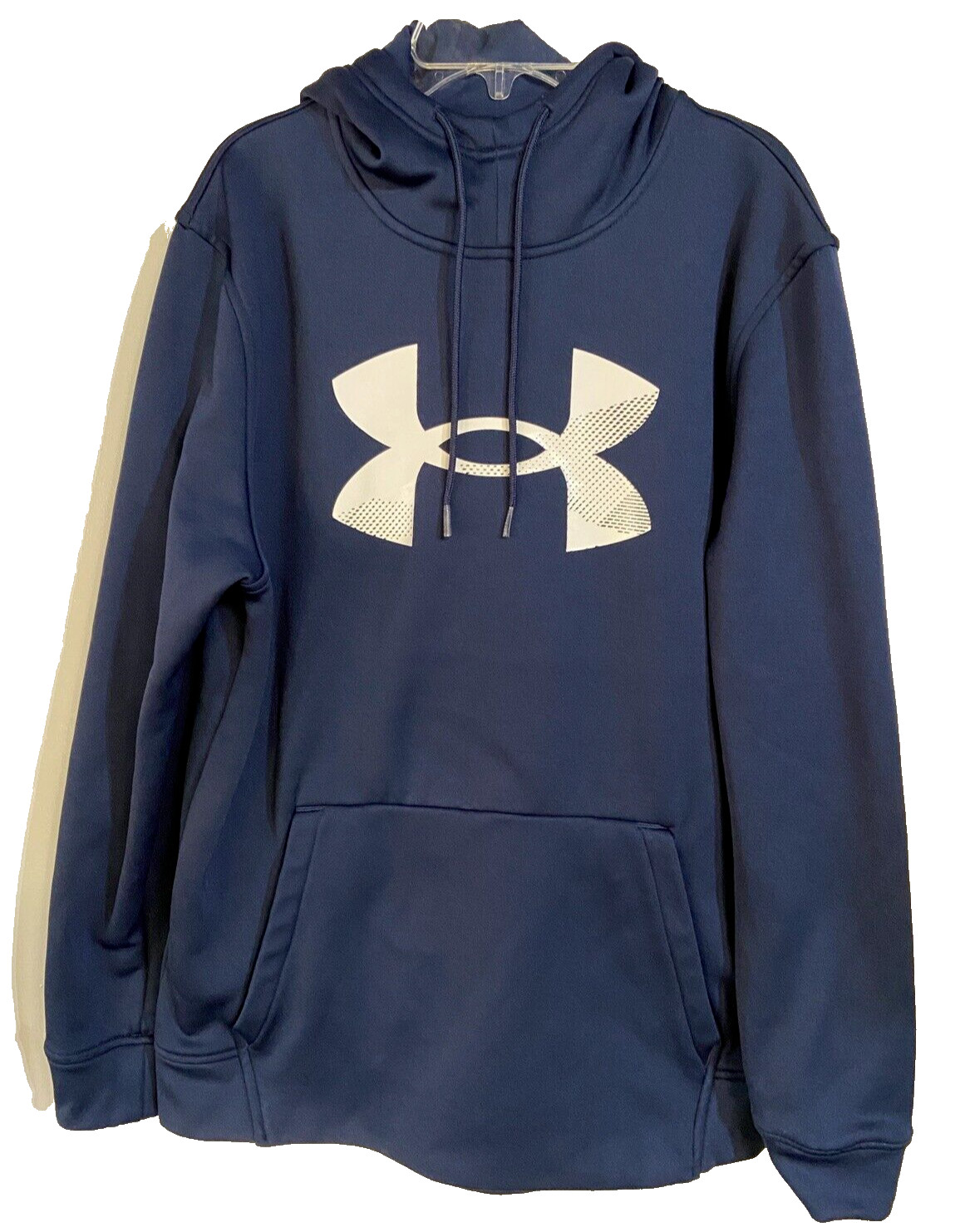 Under Armour Logo Cold Gear Hoodie Sweatshirt Pullover Med Navy Blue Unisex