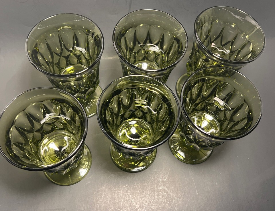 Set Of 5 Vintage 70's Noritake Perspective Japan Glassware Footed Water