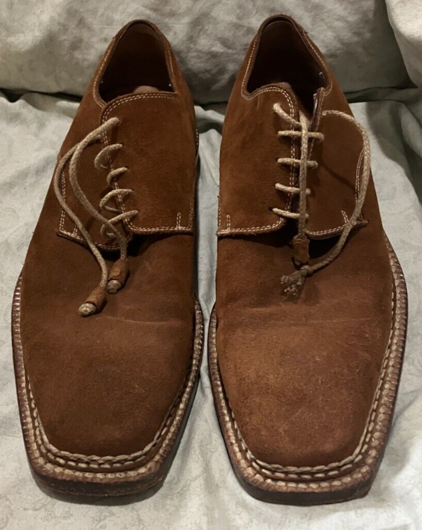 Bettanin & Venturi Mens Shoes, Brown Suede Leather, Norvegese