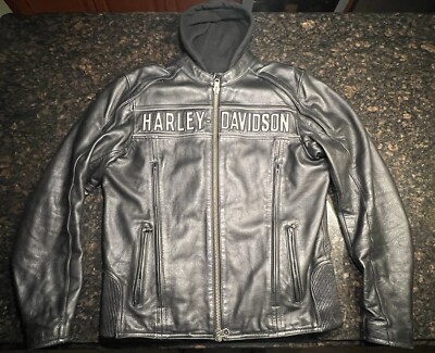 Harley Davidson Road Warrior 3 In 1 Reflective Leather Jacket 98138-09 / LG TALL