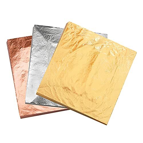 100 Pz Fogli Foglia Di Oro Puro 24K Foglia Anti-Invecchiamento Doratura 100 Pz Fogli Foglia Di Oro Puro 24K Foglia Anti-Invecchiamento Doratura