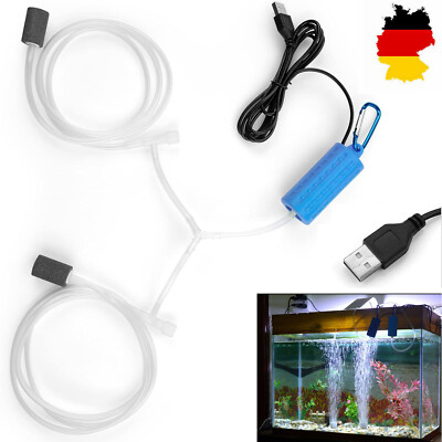 Mini USB Aquarium Luftpumpe - Leise Sauerstoffpumpe Mit Luftstein
