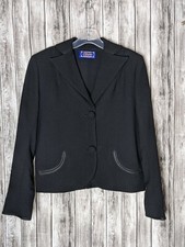 Women's Vintage Black 2 Button Blazer Jacket Size 6