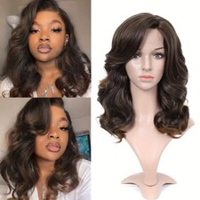 Long Curly Loose Wave Wigs Curly Dark Brown Lace Front Wig Glueless Soft Wigs