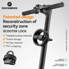 ROCKBROS Scooter U Lock w/1.1m Cable-Compact Portable Passwords Cable Lock
