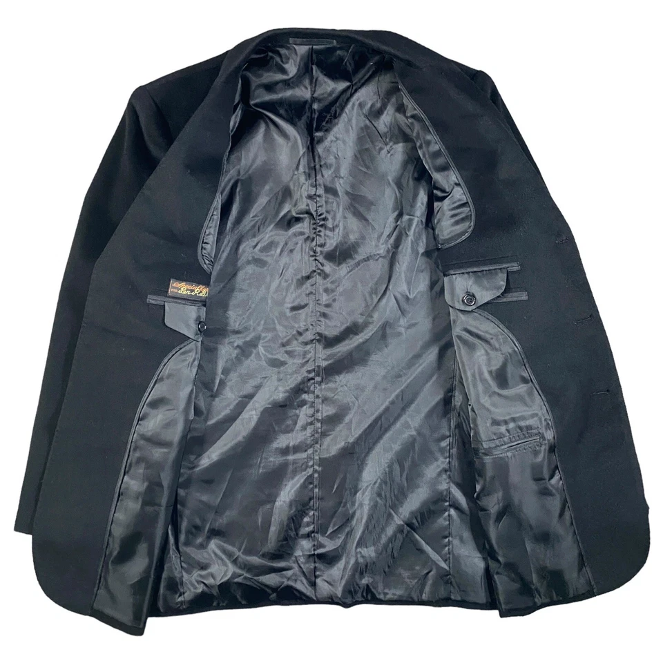 Handmade Blazer Jacket Black 100% Cashmere 3 Button Made in Italy Mens Size 40R - Image 3 of 4