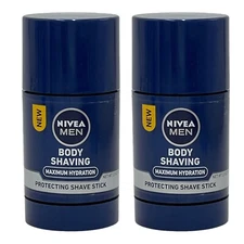 2 Pack Nivea Men Body Shaving Maximum Hydration Protecting Shave Stick 2.5 oz
