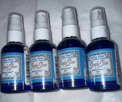 4 Simply Silver Mint Breath Spray - for Dry Mouth and Freshening, All Natural,