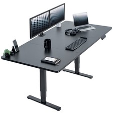 VIVO Electric 71” x 36” Stand Up Desk, Black Table Top, Black Frame