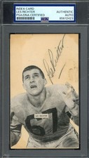 Les Richter PSA DNA Vintage 50`s Signed 3x5 Index Card Autograph