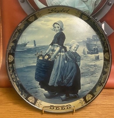 Goebel beer Tray W Woman 1910 Blue Delft Detroit Mi