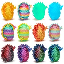bgezxuy 12pc Mini 3D Printed Dragon Eggs Articulated Crystal Dragons Toys