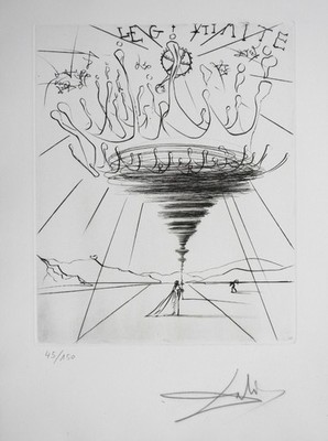 SALVADOR DALI etching Légitimité 1971 SIGNED Arches