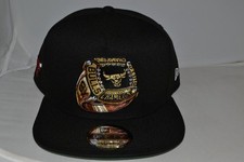 AUTHENTIC NEW ERA A-FRAME CHICAGO BULLS  RING SNAPBACK BLACK  NEW CAP HAT MLB