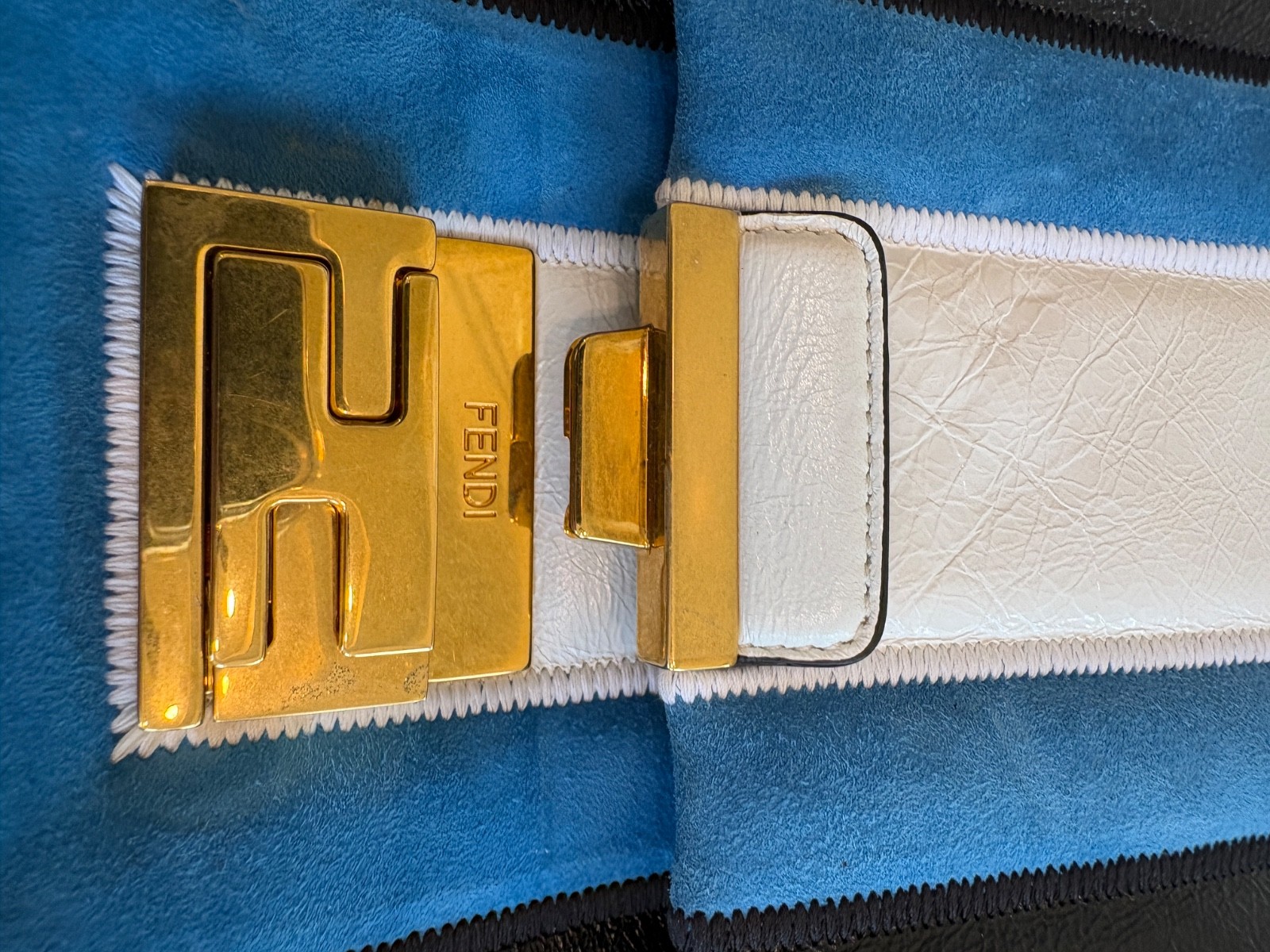 Fendi Kan U Patchwork Suede Leather Shoulder Bag … - image 14