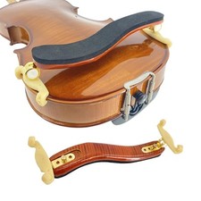 Flame Maple Wood Violin Shoulder Rest for 4/4 3/4 Size Adjustable Brown