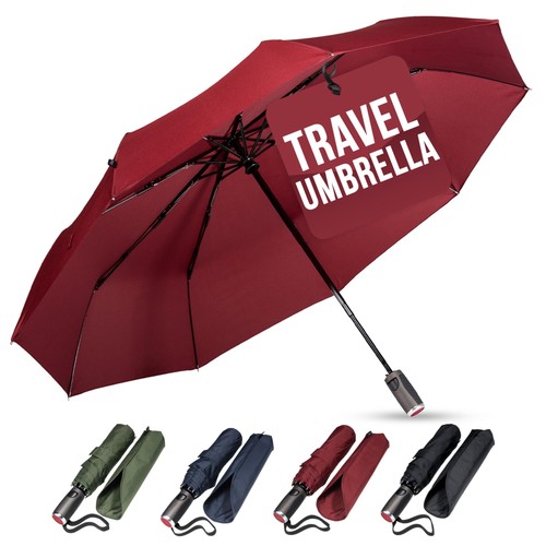 LifeTek Traveler 42 FX1 Windproof Travel Umbrella, Automatic Open Close, Comp...