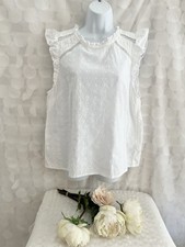 J. Crew Flutter Sleeve Cotton Clip Top Women ...