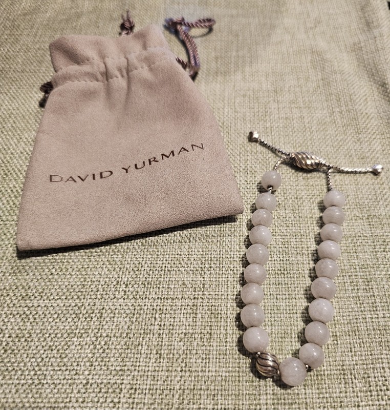 David Yurman 8mm Rose Quartz Spiritual Bead Bracelet Adjustable