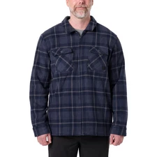 Voyager Men’s Super Plush Fleece Full Zip Shirt Jacket Plaid