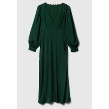 Gap Green Maxi Dress L Tall NWT Holiday Party Long Sleeve Emerald Evening
