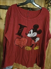 Disney 2XL Mickey Mouse Knit Pullover Long Sleeve Ex Used Cond 16223