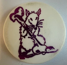Rare Reflective White 90’s Pog Slammer Purple Rat And Bone, Back Finger Grooved