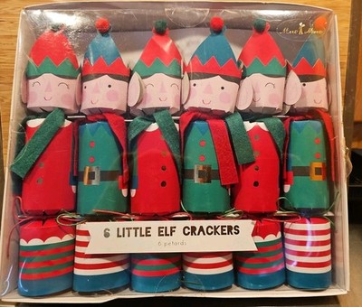 6 Meri Meri Little Elf Christmas Kid's Toy Crackers