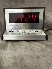 Spartus Solid State Digital Alarm Clock Brown Snooze Alarm Rectangle