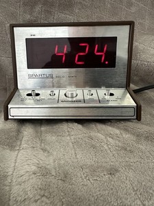 Spartus Solid State Digital Alarm Clock Brown Snooze Alarm Rectangle