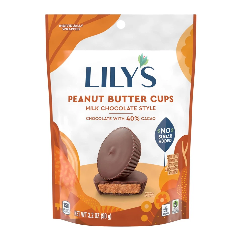 Milk Chocolate Style No Sugar Added Peanut Butter Cups, Sweets Bags, 3.2 Oz (3 C - Image 3 of 4