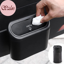 Car Trash Can with Lid, Mini Auto Dustbin Garbage Organizer with 30 Pcs Plastic