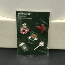Starbucks 2025 Limited Edition Enamel Christmas Pin Set