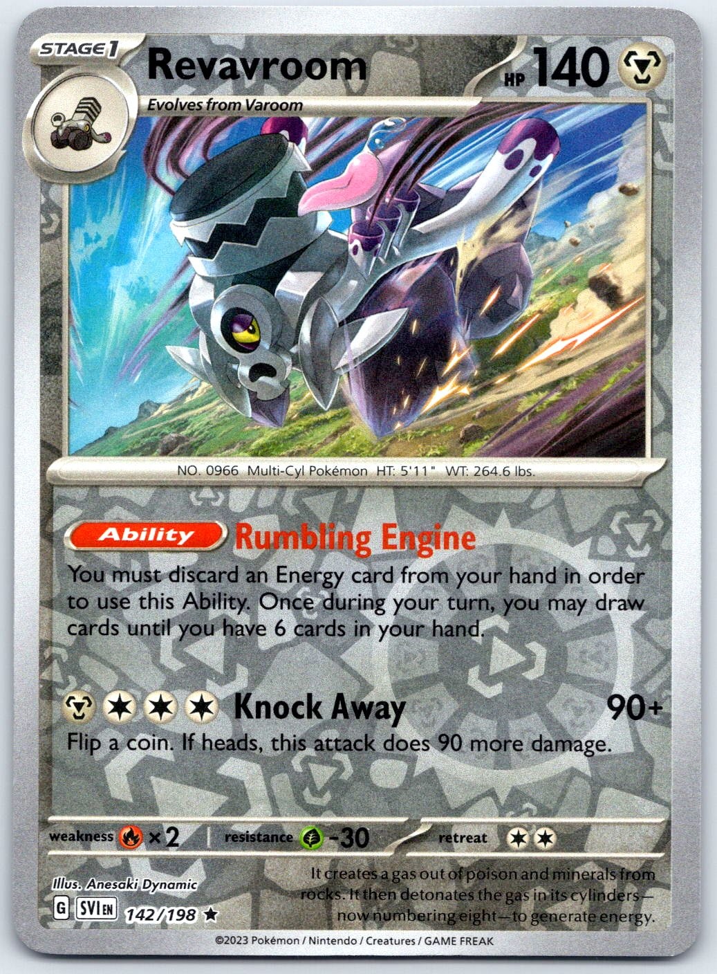 Pokemon Revavroom Reverse Holofoil SV01: Scarlet & Violet Base Set 142/198 NM